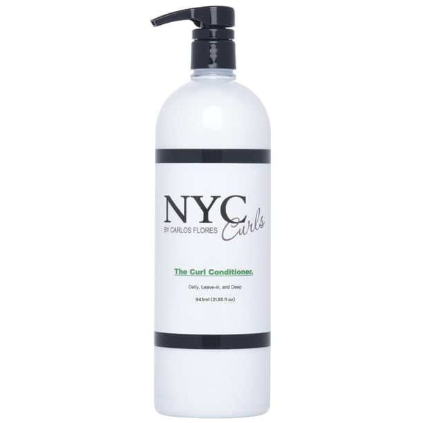 NYC Curls El acondicionador para rizos | Acondicionador diario sin enjuague y profundo para cabello rizado y ondulado | 3 productos en uno | Sin silicona y vegano | 945ml/31,95 onzas líquidas