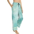 thumbnail image 2 of Disketp Blue Marble Print Women'S Comfy Pajama Pants Casual Drawstring Palazzo Lounge Wide Leg Pants, 2 of 9