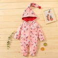 thumbnail image 1 of Yidarton 0-3 Year Old Baby Fruit Printed Conjoined Climbing Clothes Zipper Shirt Hooded Long Sleeve Long Leg Ha Clothes European And American Tide Climbing Clothes Pink, 1 of 7