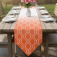 thumbnail image 6 of Table Runners 72 Inches Long, Orange Morocco Cotton Linen Kitchen Dining Coffee Table Runner for Party Home Decor, Geometric Ombre Plaid Abstract Tabletop Dresser Scarves Runner Decor 16x72 Inch, 6 of 9