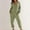 #233-Army Green, variant on Womens Fashionable Solid Color Casual Loose Long Sleeve V Neck Jumpsuit With Pockets For Home Lounge Sleep Pajama Wear