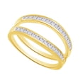 thumbnail image 2 of AFFY Round Shape White Natural Diamond Guard Ring In 10K Yellow Gold (0.33 cttw) Ring Size-12, 2 of 2