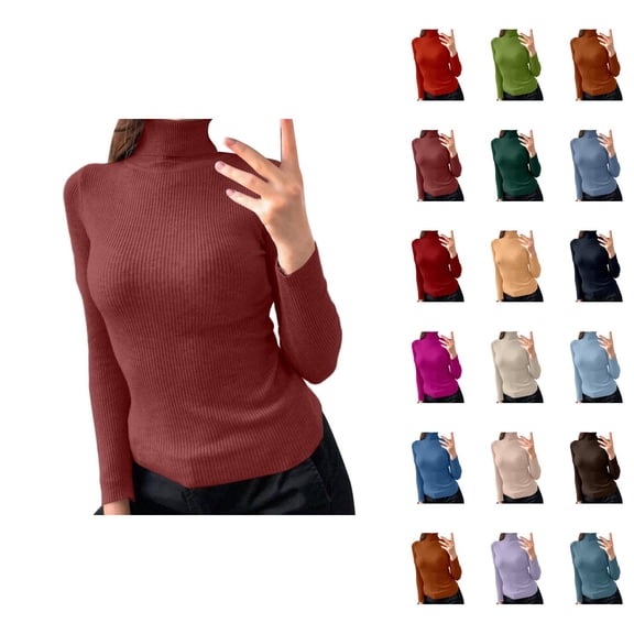 Sweaters for Women Oversized Knit Pullover Casual Cozy Autumn Loungewear Turtleneck Pullover Sweater Classic Knit Top Versatile Fall Soft Comfortable Casual Style