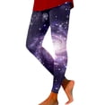 thumbnail image 3 of LIIPEE Women Leggings Casual Elastic High Waist Slim Fit Ankle Length Leggings Carnival Galaxy Starry Printed Yoga Pants Running Fashion Comfortable Soft Breathable Leggings,Light Purple,L, 3 of 5