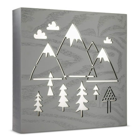 LED Light Box Mountains - Cloud Island™ Light Gray