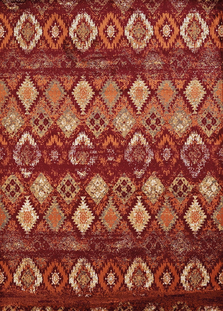 United Weavers Amarna San Paula Distressed Crimson Woven Olefin Area Rug or Runner