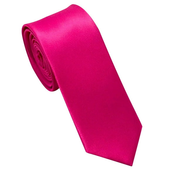 FYEGRE Solid Color Ties for Men, Formal Mens Ties, Neck Tie, Classic Tie for Boys Women Teens, Wedding Business Costume Necktie Hot Pink M