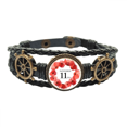 thumbnail image 1 of Corn poppy Garland Remembrance Day UK Pulsera marina tejida en cuero, 1 of 4