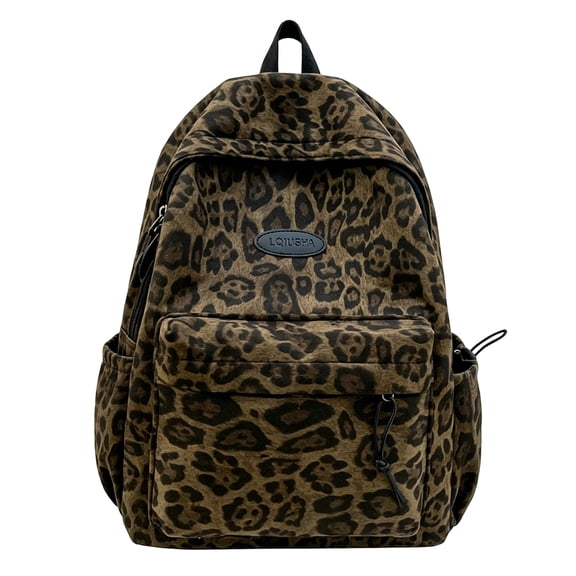 Animal Print Backpack Leopard Fashion Rucksack Large Capacity Travel Daypack Casual Shoulder Bag College Student Teacher Office Commute Daily Use* 1pc