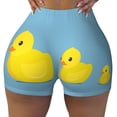 thumbnail image 2 of Haiem Cute Ducky No Front Seam Biker Shorts for Women Yoga Workout Gym Bike Shorts with Tummy Control Moisture-Wicking-X-Large, 2 of 9