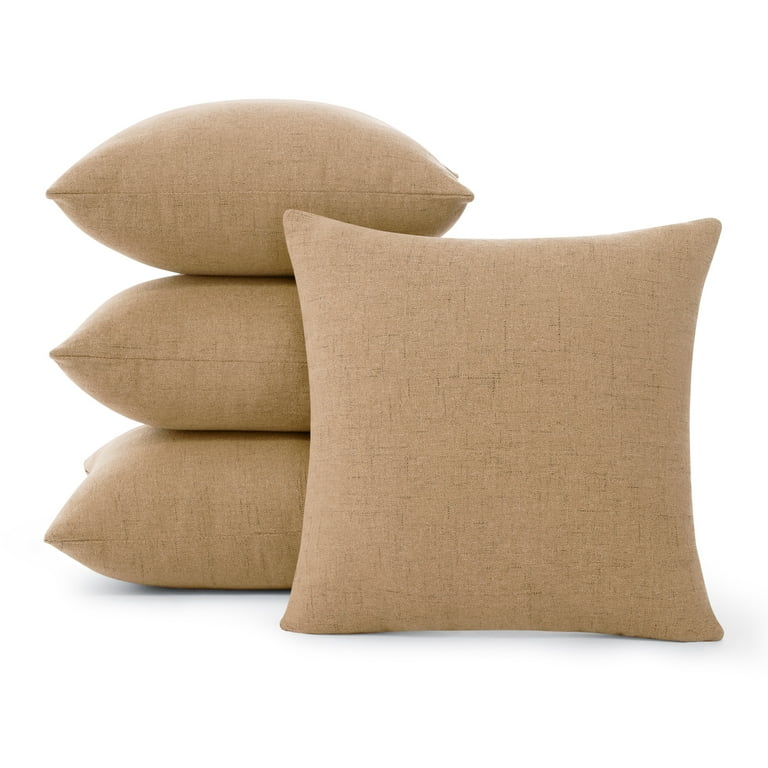 24X24 Natural Solid Soft Linen Throw Pillow