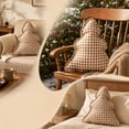 thumbnail image 2 of Clearance! Christmas Tree Shaped Throw Pillow Checkered Ruffle Edge Cushion Soft Plush Vintage Decorative Pillow for Sofa Couch Xmas Holiday Farmhouse Home Decor, 2 of 7