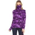 thumbnail image 2 of Wxolcjlv Women's T Shirt Tie-Dye Print Turtleneck Long Sleeve T-Shirt Casual Loose Face Mask Dustproof Fashionable Tshirt, 2 of 2