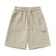 thumbnail image 1 of Pantalones cortos informales con cintura elástica para hombre - Poliéster, bolsillos, ropa cómoda para primavera/verano, 1 of 5