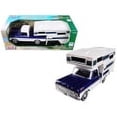 thumbnail image 2 of 1969 Ford F-100 Pickup Truck with Slide-In Camper Blue Metallic and White 1/24 Diecast Model Car by Motormax, 2 of 2