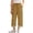 Khaki, variant on Girls High Waist Striped Culottes Casual Summer Pants with Pockets Comfortable Straight Leg Trousers for Kids ( Size 11-12 Years)
