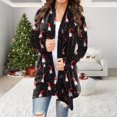 thumbnail image 2 of Unir Women Open Front Christmas Print Long Sleeve Flowy Hem Cardigan Reinforced Stitching Resistant Polyester Holiday Cover Up 1pc S-XXL True To Size, 2 of 7