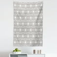 thumbnail image 1 of Geometric Tapestry, Grid Style Eastern Pattern with Geometrical Squares and Rectangles Print, Fabric Wall Hanging Decor for Bedroom Living Room Dorm, 5 Sizes, Umber White, by Ambesonne, 1 of 1