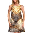 thumbnail image 1 of Disketp Golden Horned White Dragon para Vestido sin Mangas para Mujeres, Vestidos de Verano para Mujeres, Casual y Holgado para la Playa, 1 of 7
