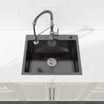thumbnail image 2 of 23 Inch Drop In & Undermount Kitchen Sink, Single Bowl Stainless Steel Kitchen Sink, Deep Basin Rust Resistant Farmhouse Sink with Noise Canceling Technology Black, 2 of 9