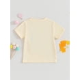 thumbnail image 5 of FEORJGP Toddler Girls Summer T-Shirts 1-5Y Kids Short Sleeve Shirts Fuzzy Letter Embroidery Crew Neck Pullover Loose Casual Fashion Tops, 5 of 9