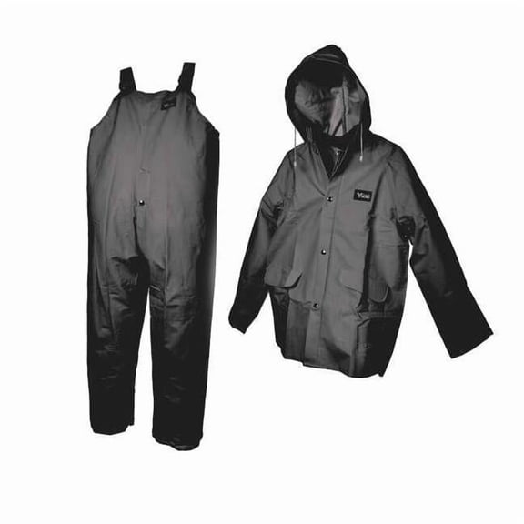 Viking Rain Suit w/Jacket/Bib,Unrated,Black,2XL 2110BK-XXL