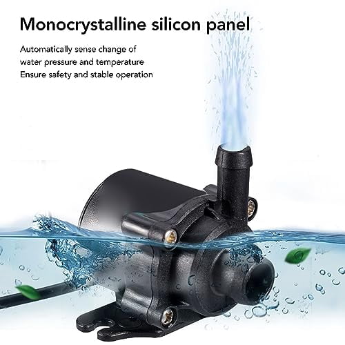 Solar Kit, DC12V 800L / HSolar Submersible with 20W Solar Panel for Solar Fountain, Fish Pond, and Aquarium, Adjustable Water Volume, Low Noise