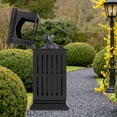thumbnail image 3 of YIYIBYUS Outdoor Trash Can Modern Black Freestanding Commercial Garbage Bin with Dual-Sided Open Design for Patios, Parks, Lobbies, Malls, 3 of 19