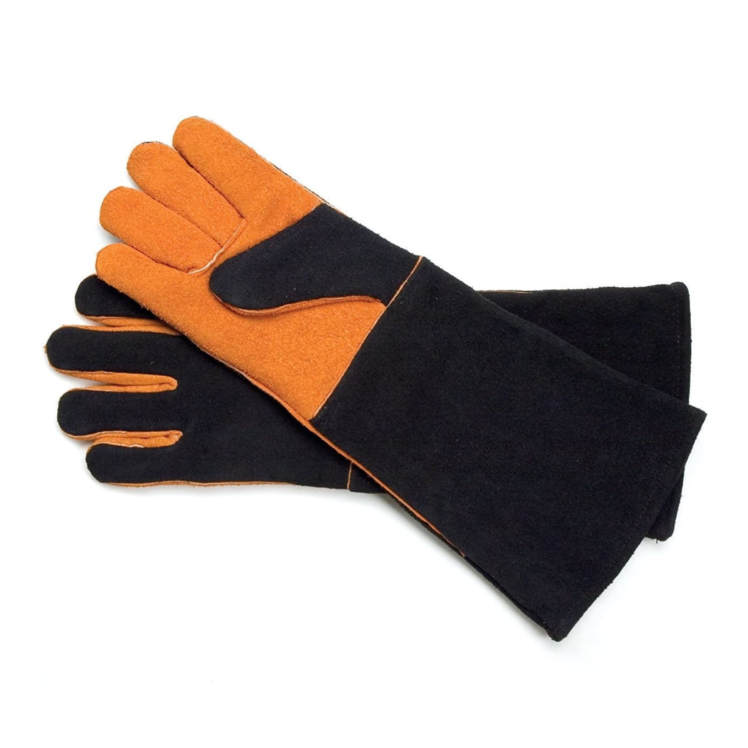 G & F 8115 Premium Grain Leather Gloves, BBQ gloves, Grill Gloves,, Cotton  lining with 14.5-Inch Extra Long Sleeve Heat Resistant Gloves - Walmart.com