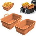 thumbnail image 1 of New Upgrade Collapsible Silicone Pot Foldable Silicone Double Air Fryer Liners Basket  Air Fryer Rack Accessories, 1 of 8