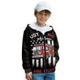 thumbnail image 3 of Chririnla Us Flag Fire Trucks Hooded Zip Up Jacket for Youth and Teens - Comfy Casual Fuzzy Pullover for Gym Run and Travel Fluffy Sweatshirt for boys, 3 of 7