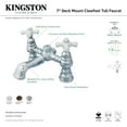 thumbnail image 4 of Kingston Brass CC1136T8 Vintage 7" Center Deck-Mount Clawfoot Tub Faucet, Brushed Nickel, 4 of 5