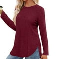 thumbnail image 3 of yillto Long Sleeve Shirts for Women Tunic Tops Loose Dressy Crew Neck Pullover Basic Lightweight Sweaters, 3 of 6