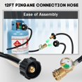 12 FT Propane Tank Extension Hose with Gauge, Propane Tank Hose