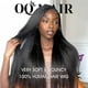 thumbnail image 2 of Peluca OQ Hair, pelo humano, liso y rizado, parte en V, 180% de densidad, 22 pulgadas, 2 of 7