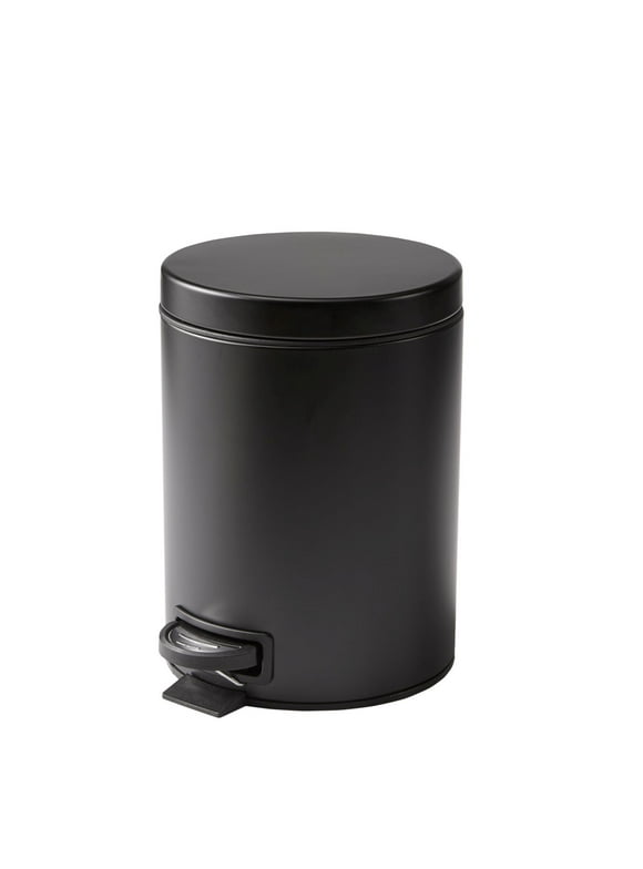 Better Homes & Gardens Matte Black SS 1.3 Gallon Metal Bathroom Waste Basket