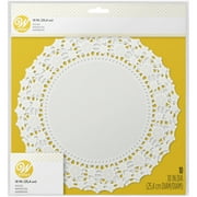 Pastry Tek Navy Blue Paper Doilies - Lace - 12 inch x 12 inch - 100 Count Box
