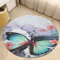 thumbnail image 6 of Watercolor Butterflies And Flowers Round Carpet Circle Rug Outdoor Patio Area Rug Washable Large Area Rugs Hallway Room Decor Fitness Mats, 6 of 8