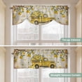 thumbnail image 5 of Tie Up Valance Curtain for Kitchen,Farm Yellow Truck Lemon on Vintage Rod Pocket Short Curtains Adjustable Tie-Up Shade Valances,Summer Flower Leaves Window Treatment for Bathroom Living Room Bedroom, 5 of 9