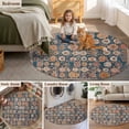 thumbnail image 5 of Blue Large Round Rug 8 FT, Non Slip Living Room Area Carpet, Ethnic Modern Geometric Abstract Art Washable Soft Circle Rug Non-Shedding Floor Carpet for Bedroom Office Dining Room, 5 of 9