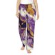 thumbnail image 1 of Balery Purple Gold Marble Swirls Pantalones de pijama para mujer, pijamas ultraligeros, pantalones de estar por casa-3X-Large, 1 of 6