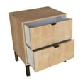 thumbnail image 3 of HomeRoots 533813 24 in. Oak Two Drawer Faux Wood Nightstand, 3 of 7