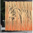 thumbnail image 4 of Ambesonne Wildlife Shower Curtain, Tiger Jungle, 69"Wx84"L, Orange and Peach, 4 of 5