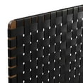thumbnail image 5 of Sparta Weave Wall-Mount Vegan Leather Twin Headboard in Walnut Black, 5 of 8