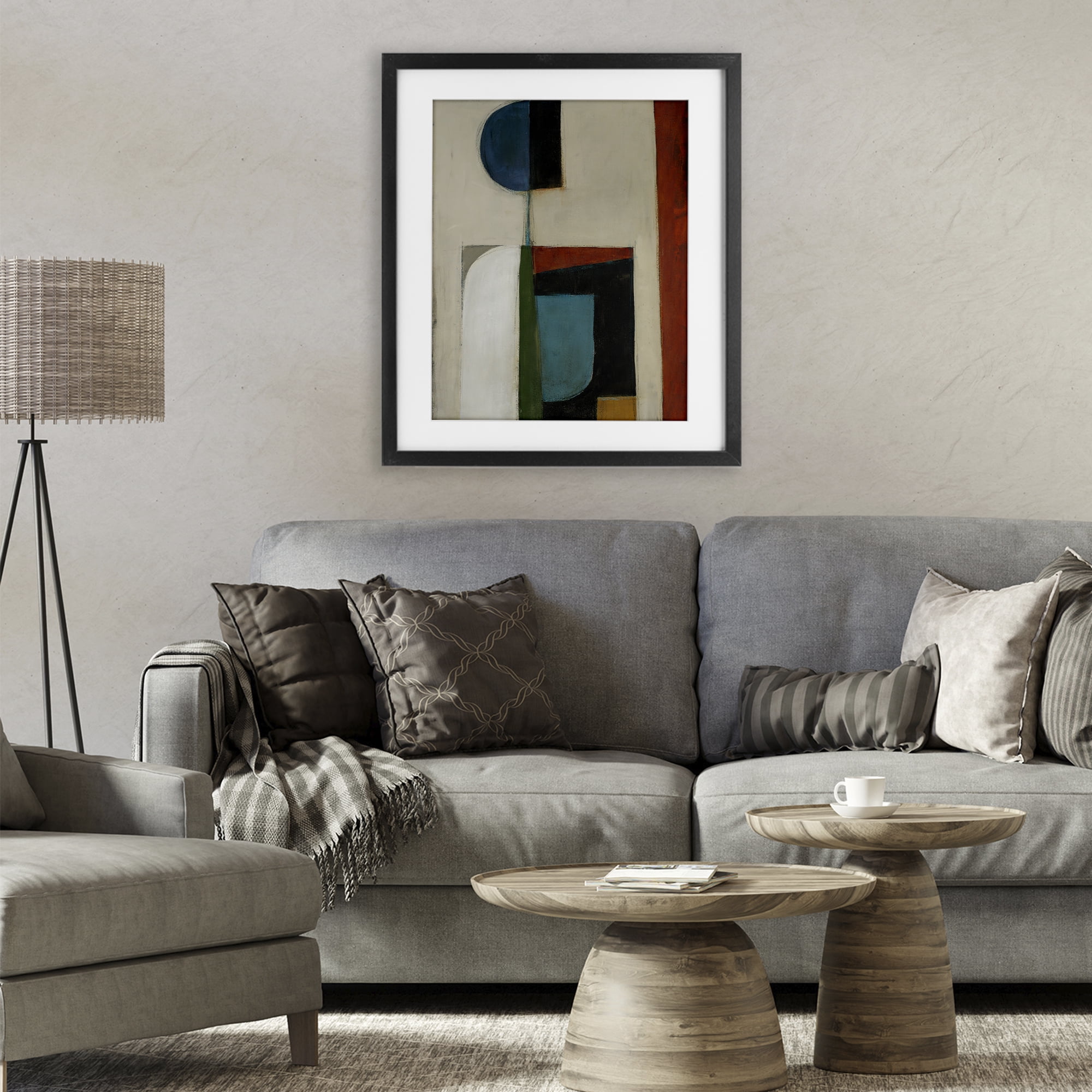 Stupell Industries Balanced Abstract Structure Black Framed Print Under Glass, design by Kippi Leonard