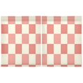 thumbnail image 2 of Peach Cream Check Pattern Tier Curtains Tier Kitchen Living Room Bedroom Balcony 2 Panels 27x36 Inch, 2 of 9