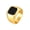 Gold, variant on Men's Stainless Steel Vintage Elegant Square Cut Geometric Plain Smooth Black Agate Gemstone Biker Ring Statement Band Silver Size 8