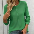 thumbnail image 3 of gakvbuo Mock Neck Fall Knitted Sweater For Womens Long Sleeve Tops Casual Trendy Crew Neck Loose Fit Lightweight Pullover Sweater Blouse Tops, 3 of 6