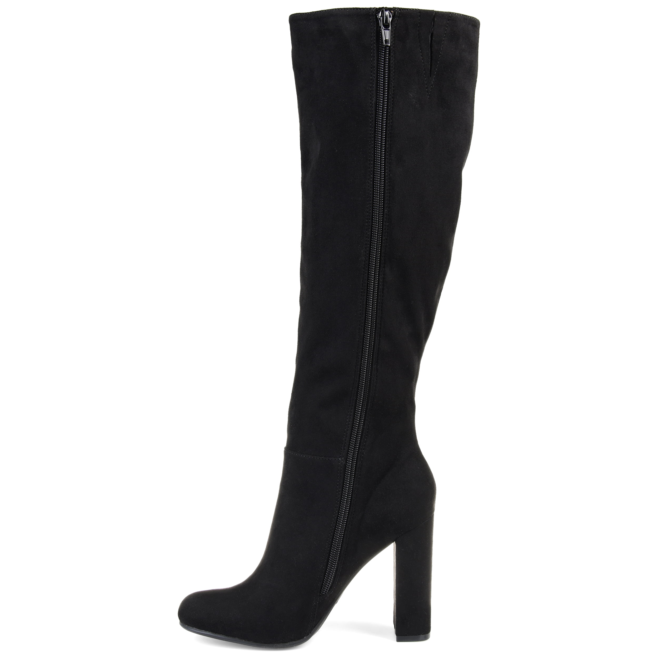 Womens Extra Wide Calf Knee-high Ruffle Boot