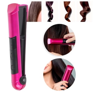 Intelligent Fashionable Rechargeable Hair Straightener Hair Straightener Rose Red Female Women Hair Styling Tool for Girls